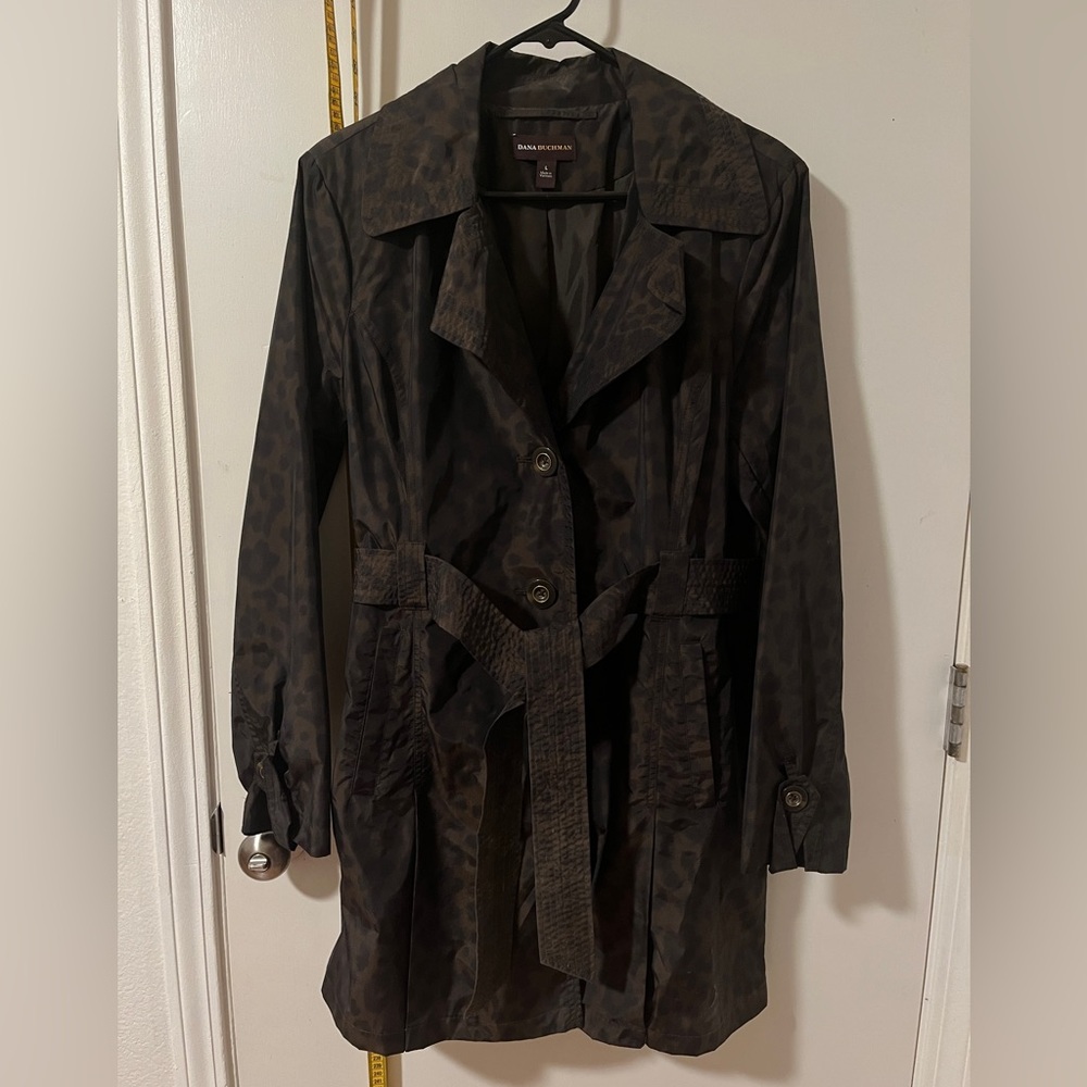 Dana Buchman Animal Print Trench Coat